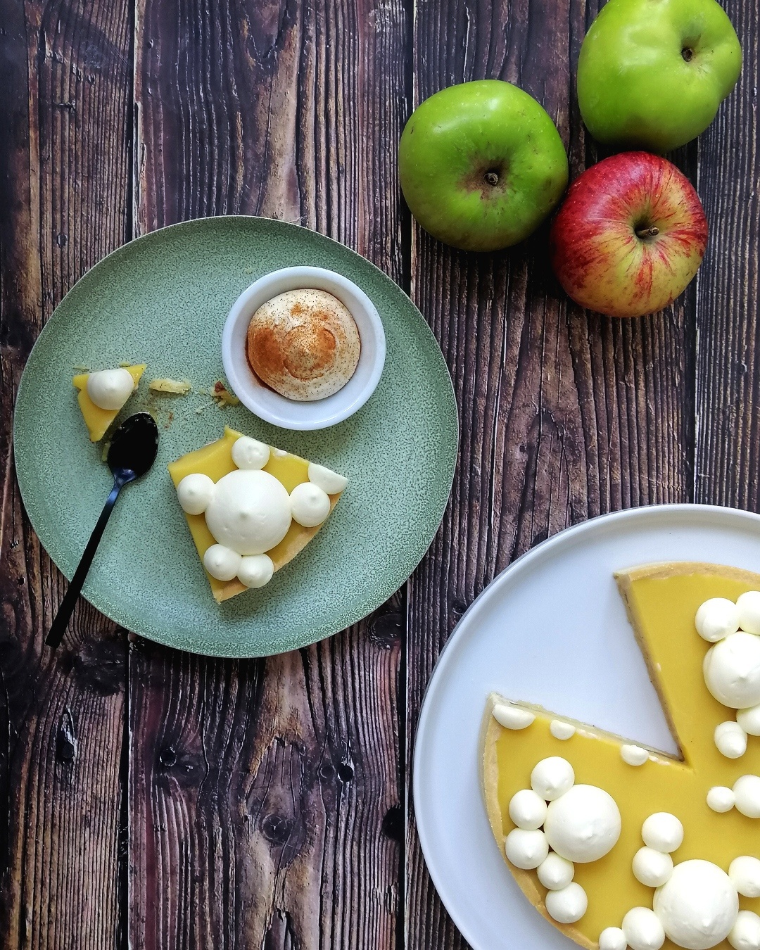 Apple curd tart with crème fraîche whipped ganache - The Italian baker