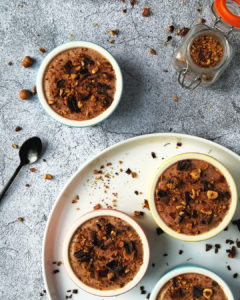 The Italian baker's vegan gianduia pots with hazelnut and chocolate decoration